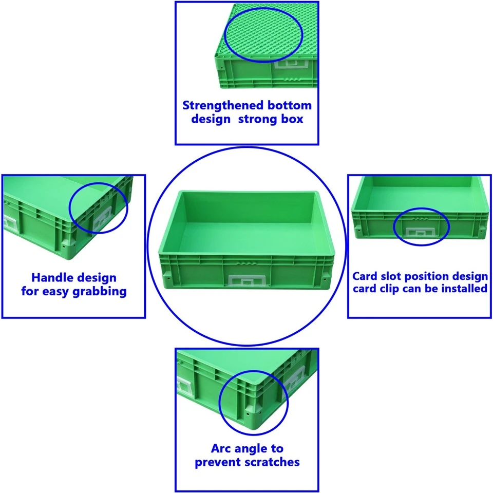800*600*220mm AS/RS Warehouse Plastic Turnover Box high quality